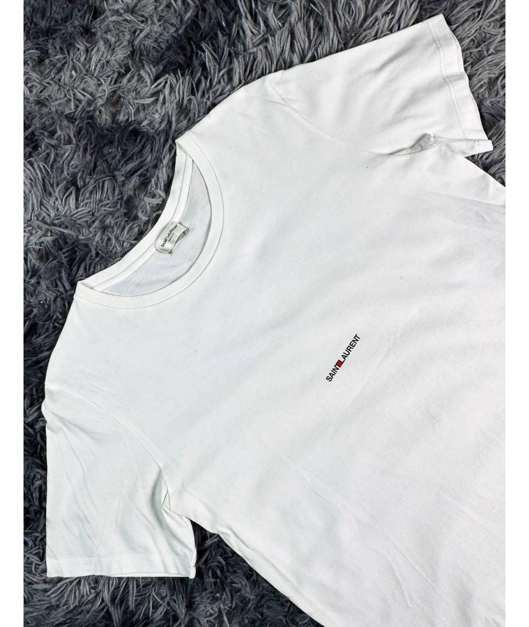 SAINT LAURENT Белая хлопковая футболка, фото 4