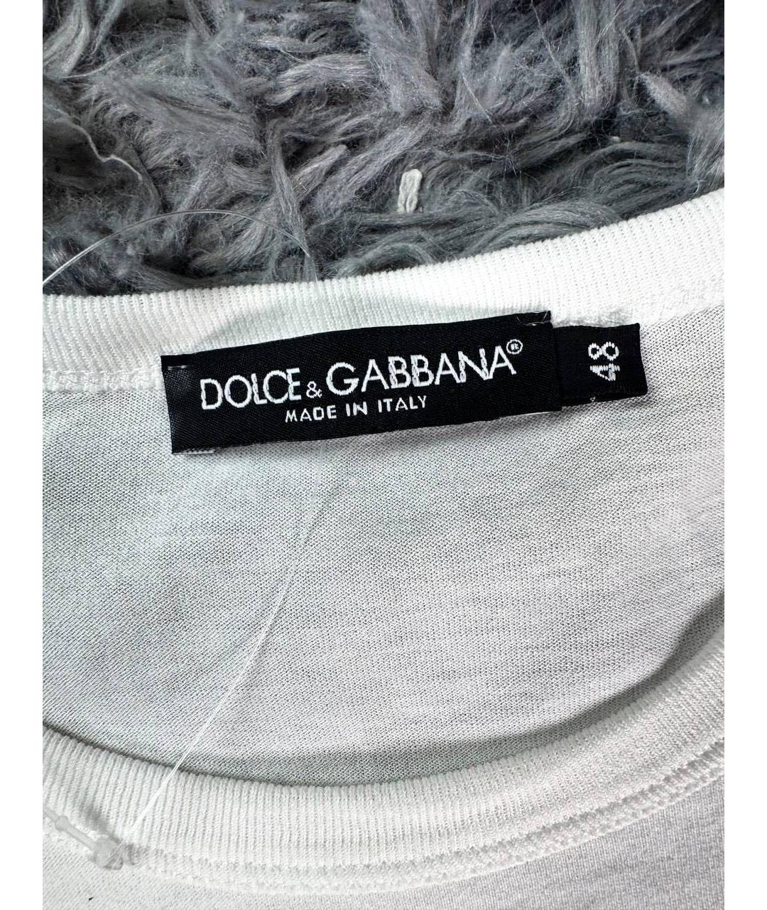DOLCE&GABBANA Белая хлопковая футболка, фото 5