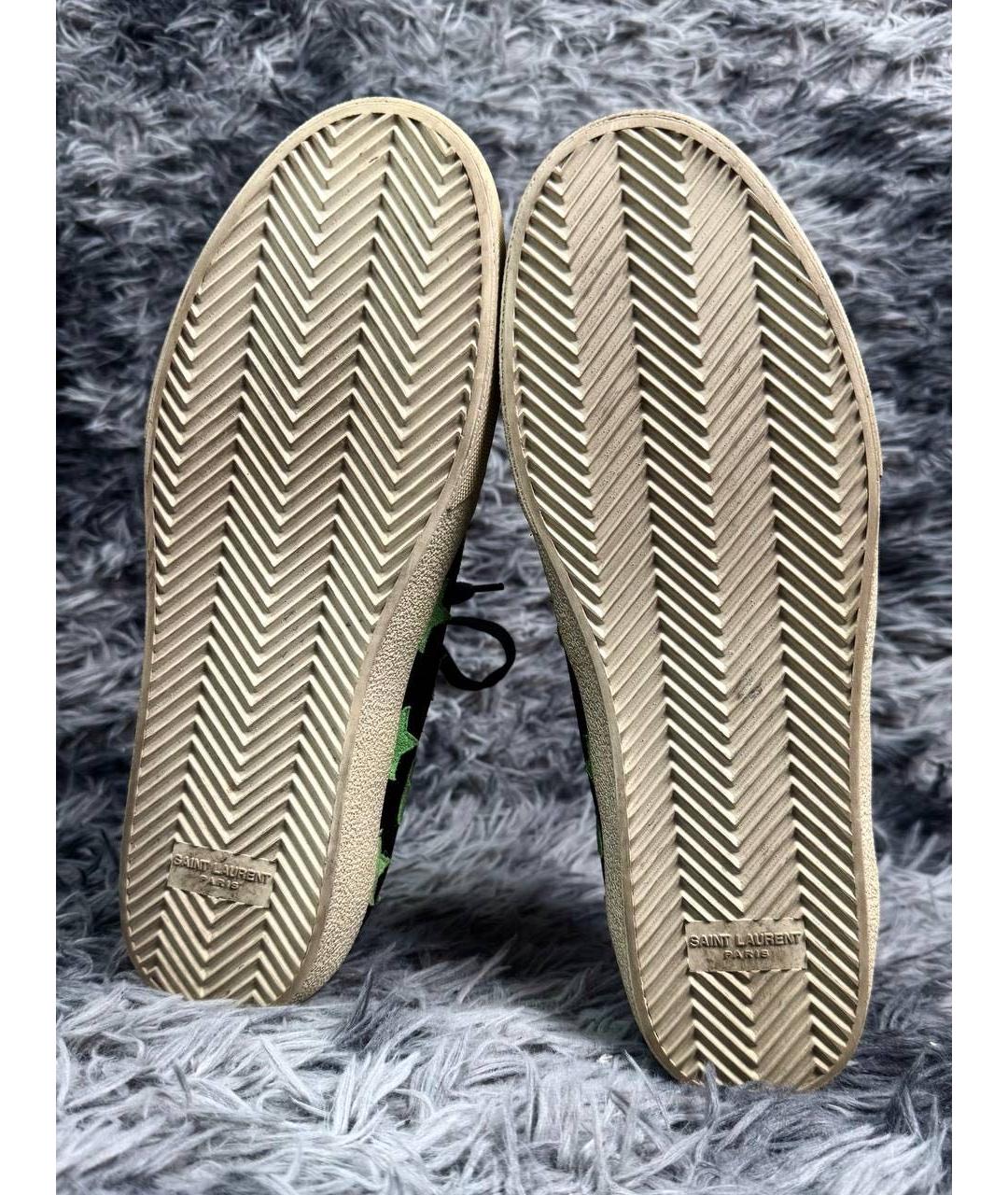 SAINT LAURENT Черные замшевые низкие кроссовки / кеды, фото 4