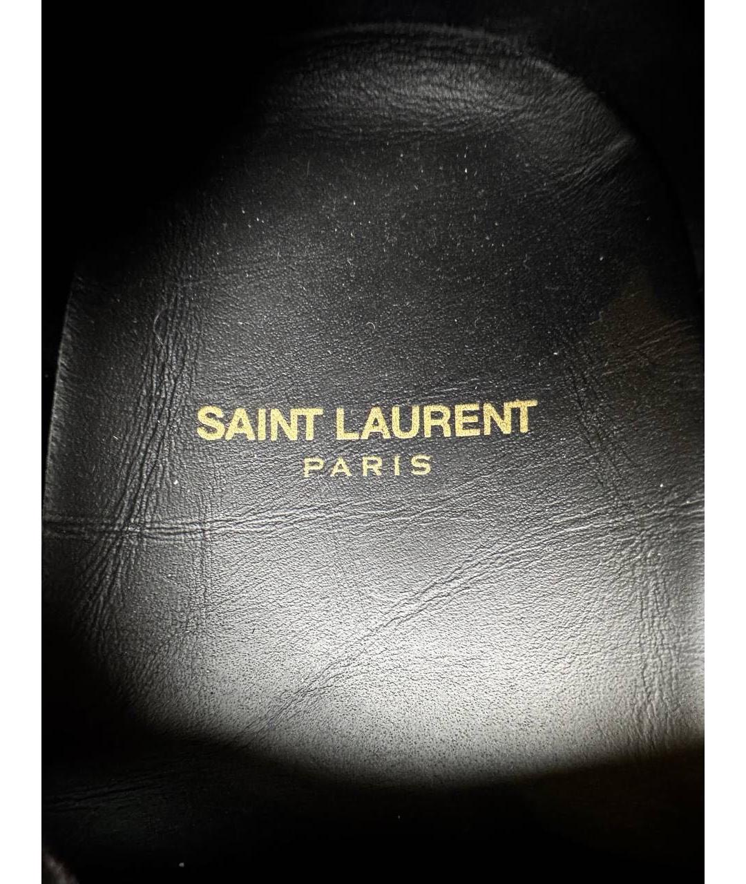 SAINT LAURENT Черные замшевые низкие кроссовки / кеды, фото 7