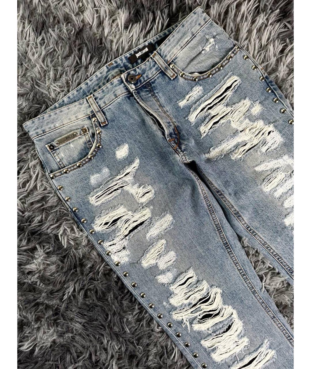 JUST CAVALLI Синие хлопковые джинсы скинни, фото 4