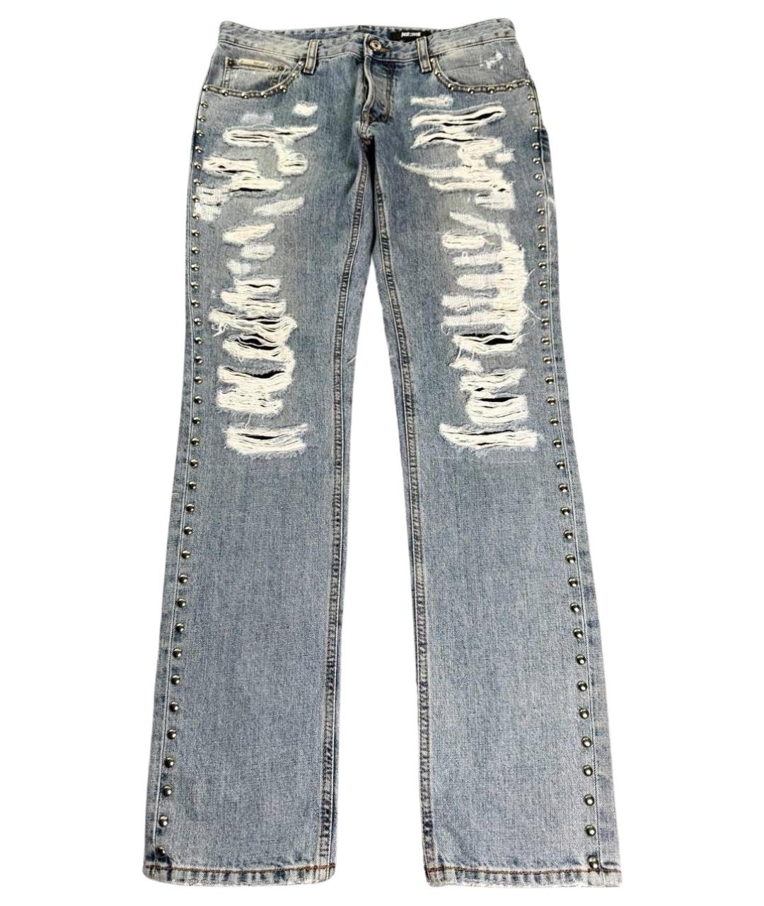 JUST CAVALLI Синие хлопковые джинсы скинни, фото 1