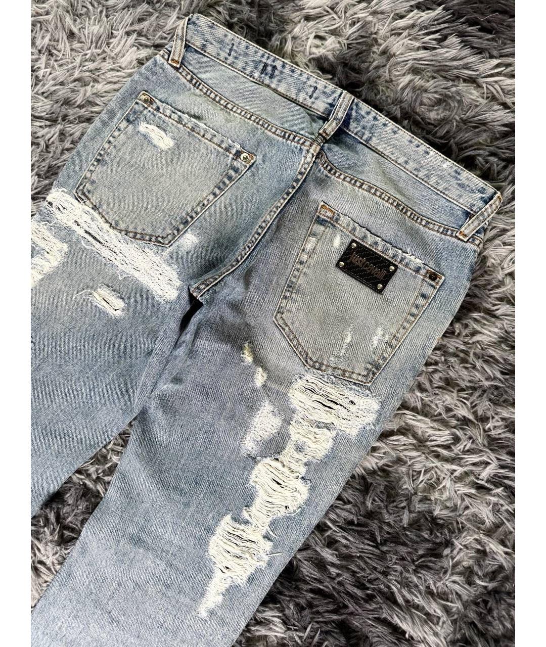 JUST CAVALLI Синие хлопковые джинсы скинни, фото 2
