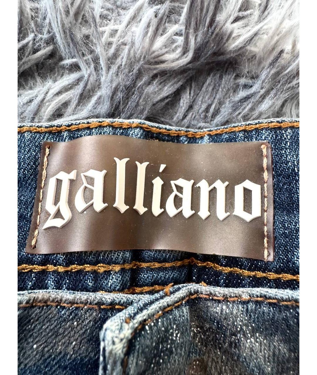 JOHN GALLIANO Синие хлопковые прямые джинсы, фото 7