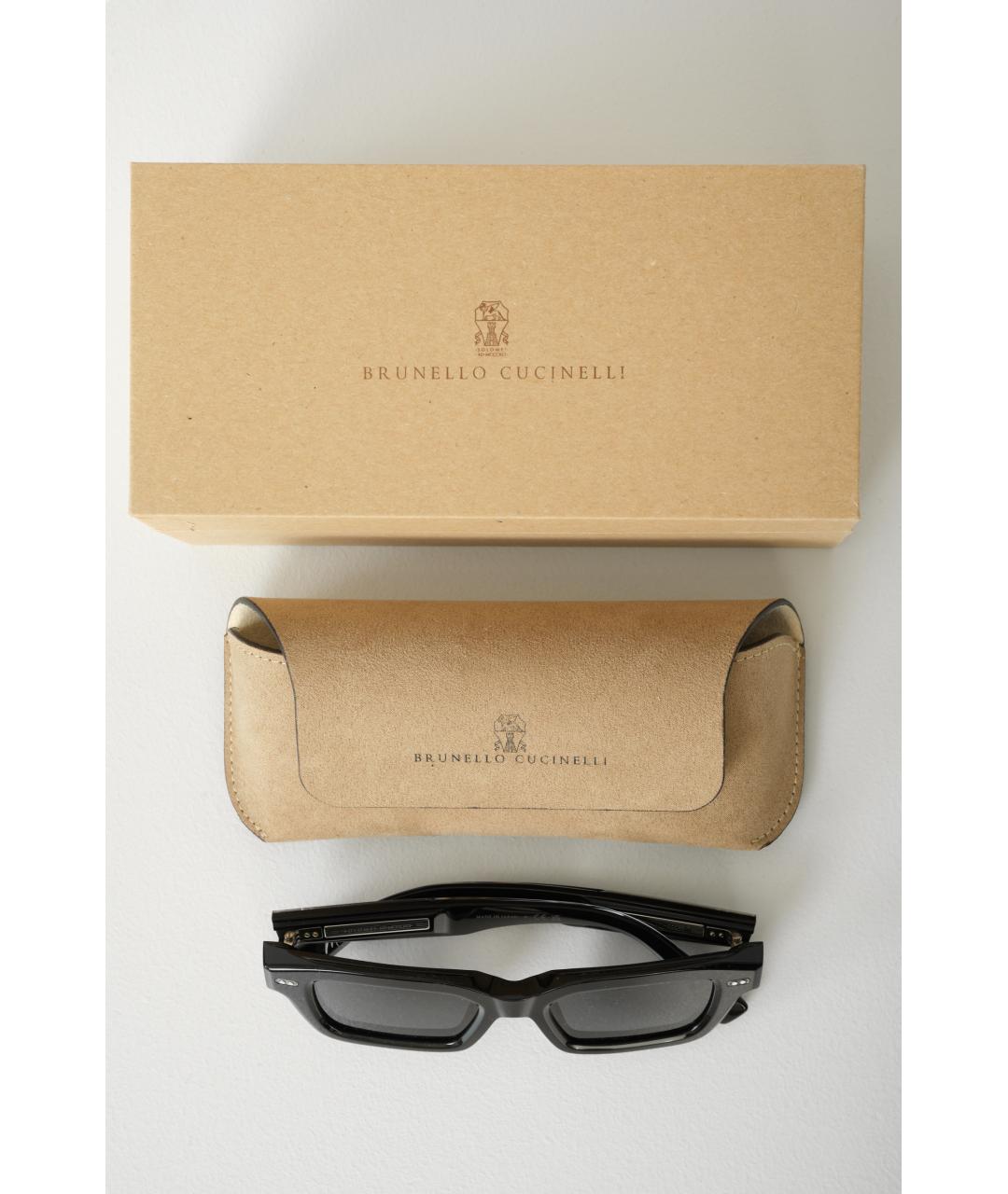 BRUNELLO CUCINELLI Черные пластиковые солнцезащитные очки, фото 6