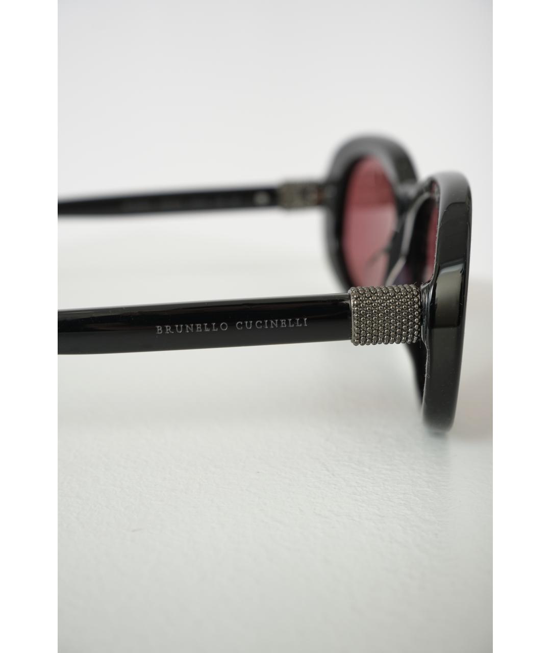 BRUNELLO CUCINELLI Черные пластиковые солнцезащитные очки, фото 4