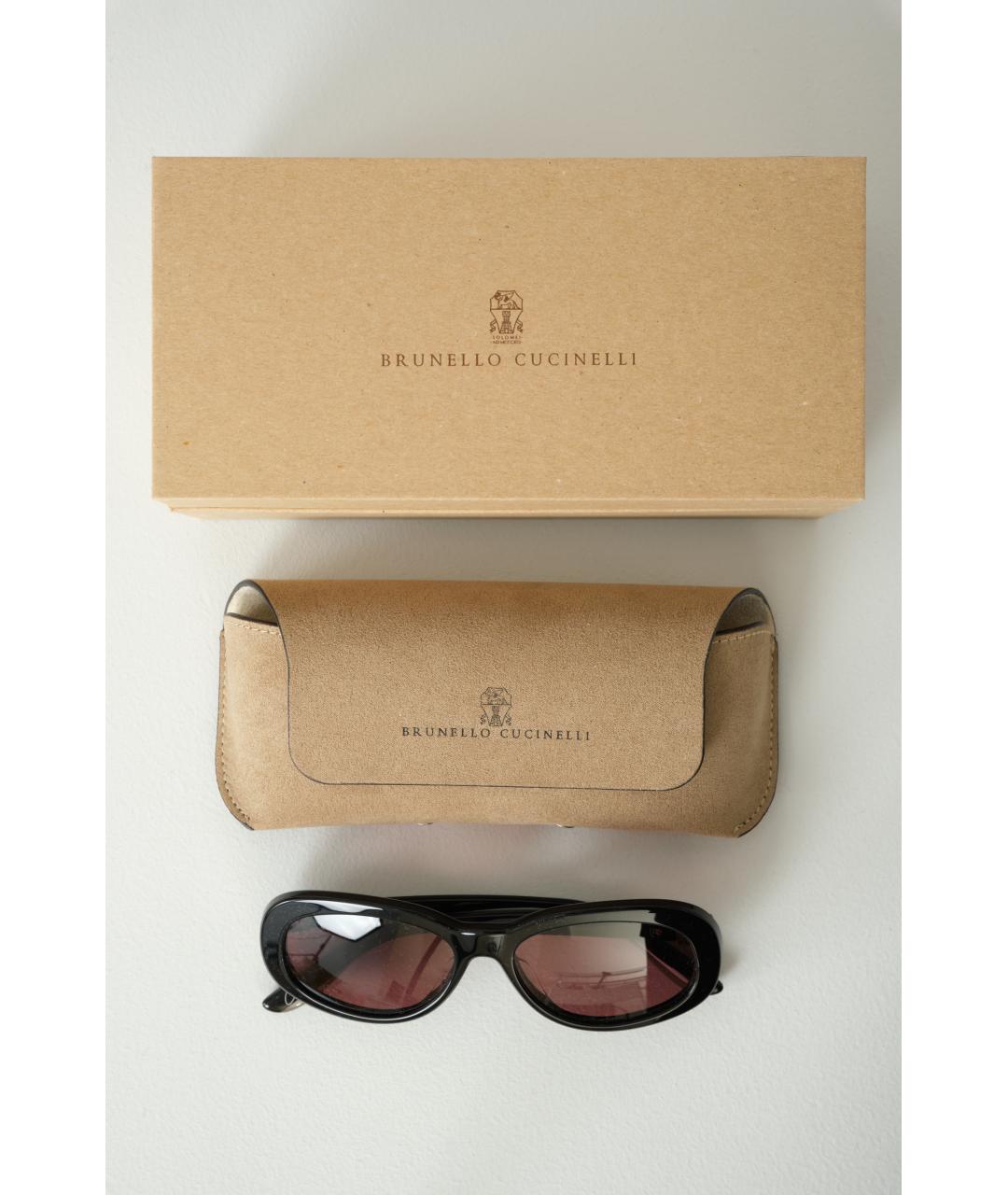 BRUNELLO CUCINELLI Черные пластиковые солнцезащитные очки, фото 6