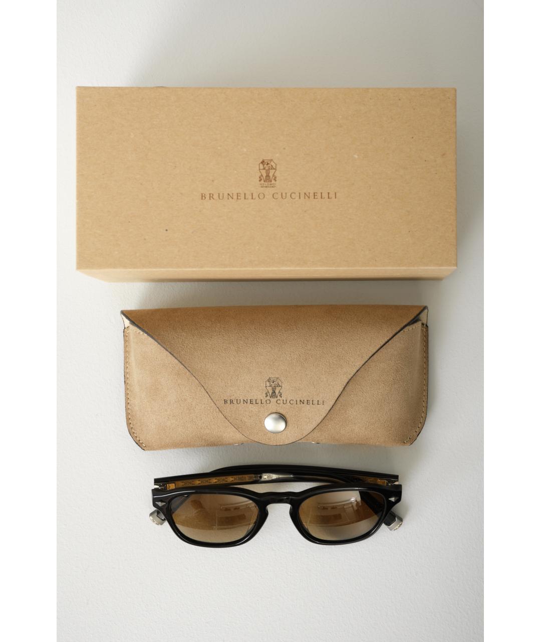BRUNELLO CUCINELLI Черные пластиковые солнцезащитные очки, фото 7