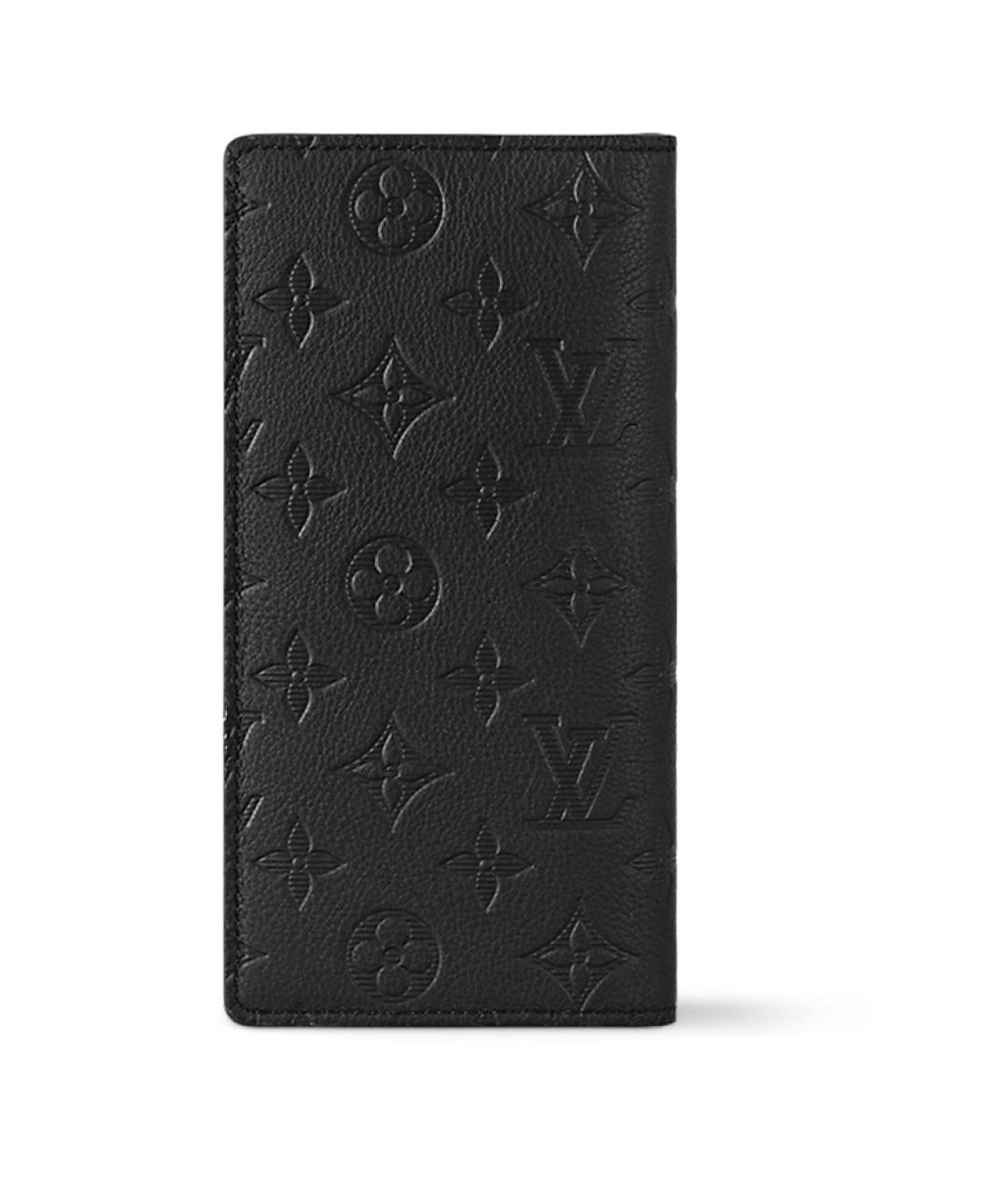 LOUIS VUITTON Черный кожаный кошелек, фото 3