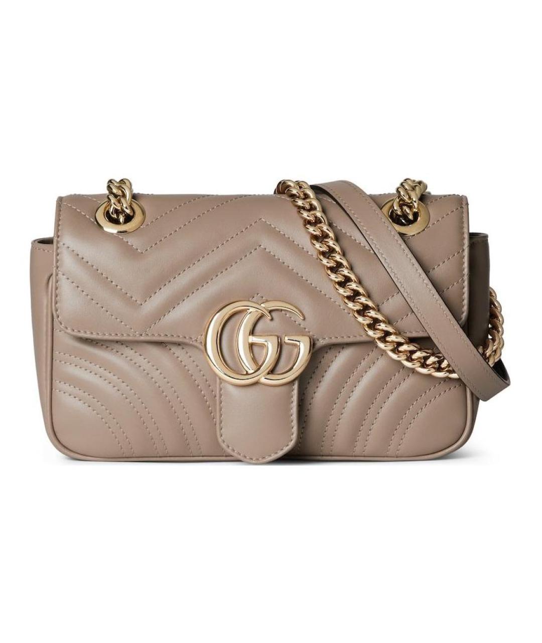 GUCCI Бежевая кожаная сумка через плечо, фото 1