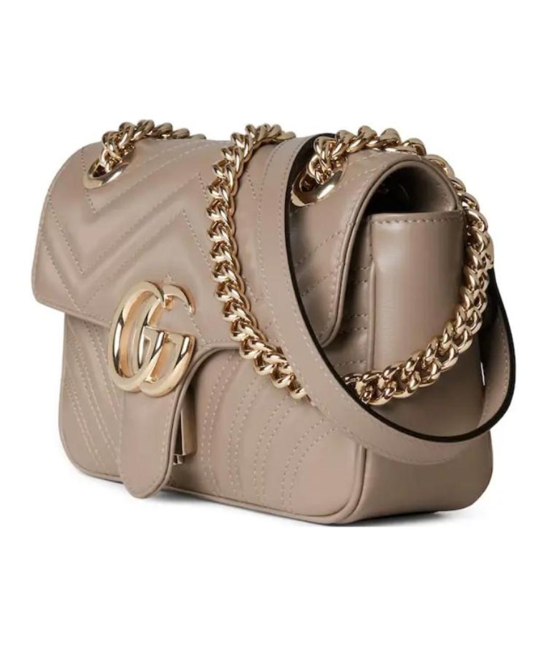 GUCCI Бежевая кожаная сумка через плечо, фото 2