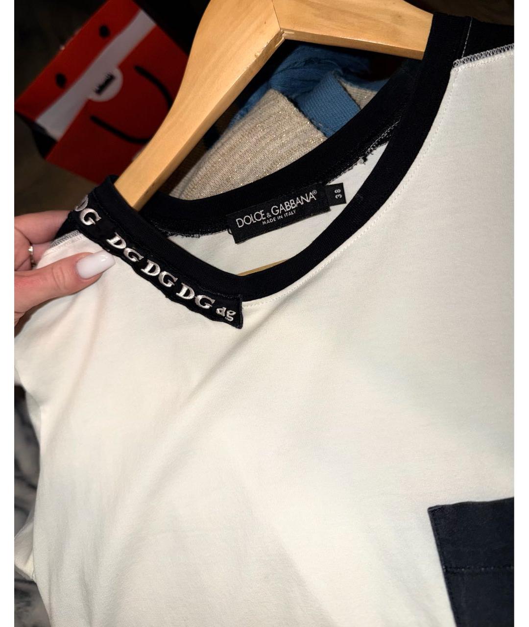 DOLCE&GABBANA Белая хлопковая футболка, фото 3
