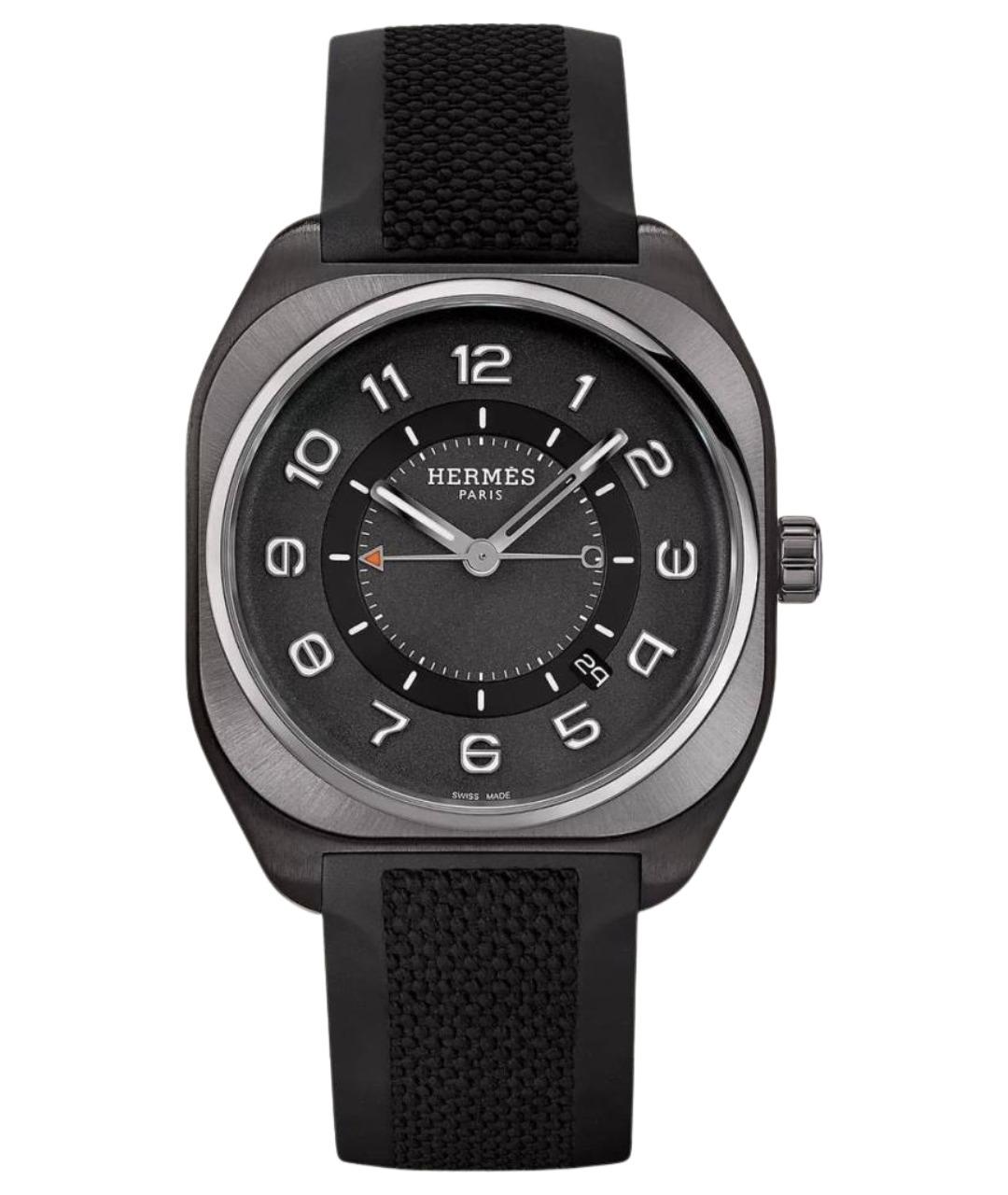 HERMES Черные титановые часы, фото 1