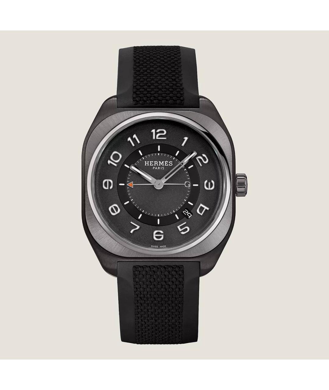 HERMES Черные титановые часы, фото 7
