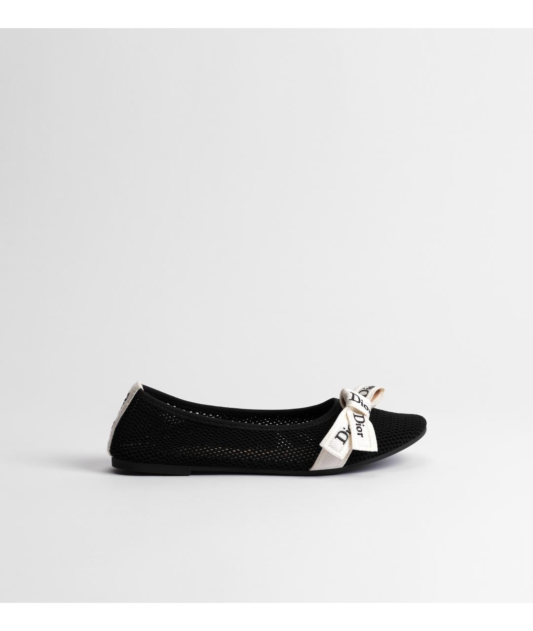 CHRISTIAN DIOR Черные текстильные балетки, фото 5