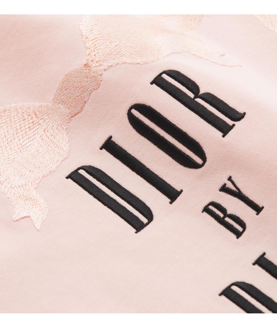 CHRISTIAN DIOR Розовая хлопковая футболка, фото 2