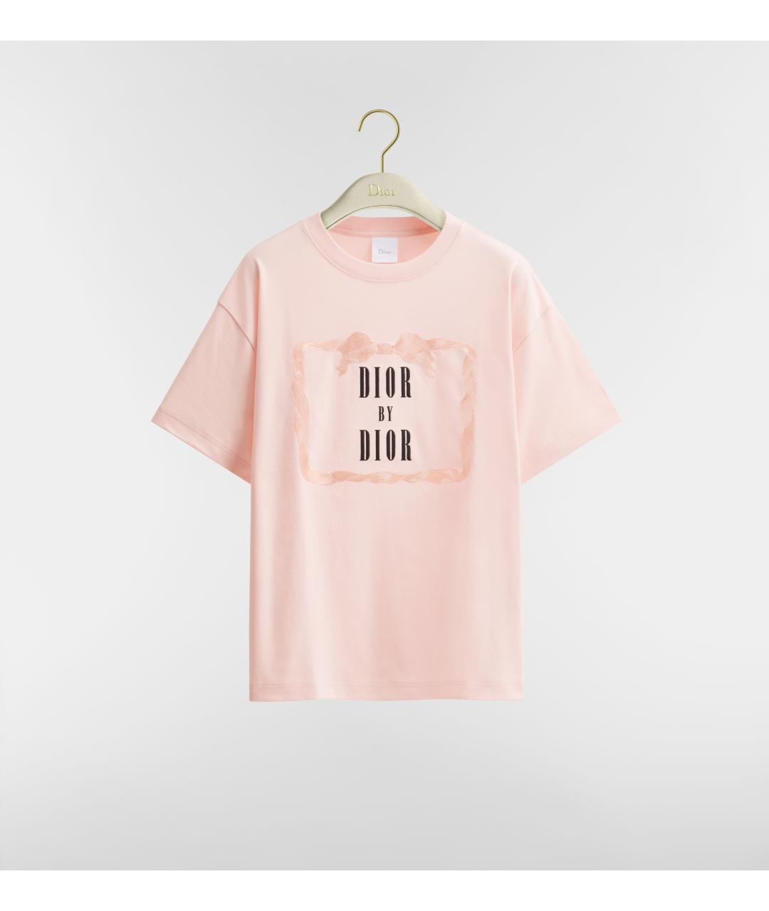 CHRISTIAN DIOR Розовая хлопковая футболка, фото 3