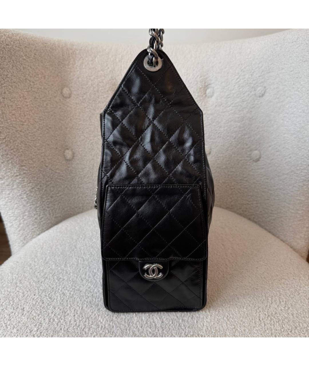 CHANEL Черная кожаная сумка через плечо, фото 4