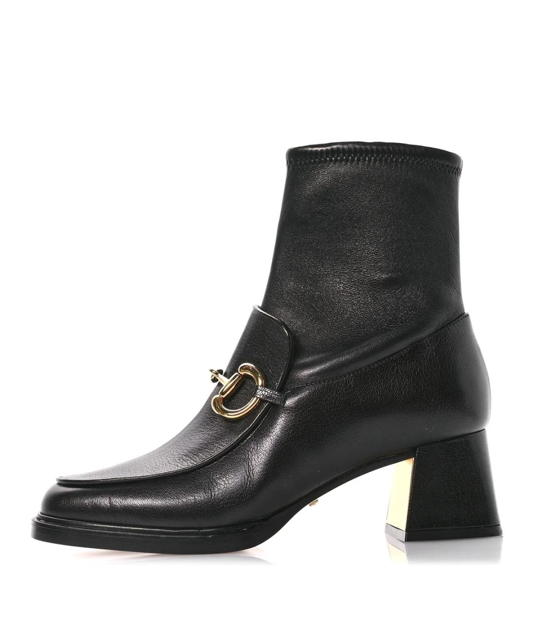 GUCCI Черные кожаные полусапоги, фото 10