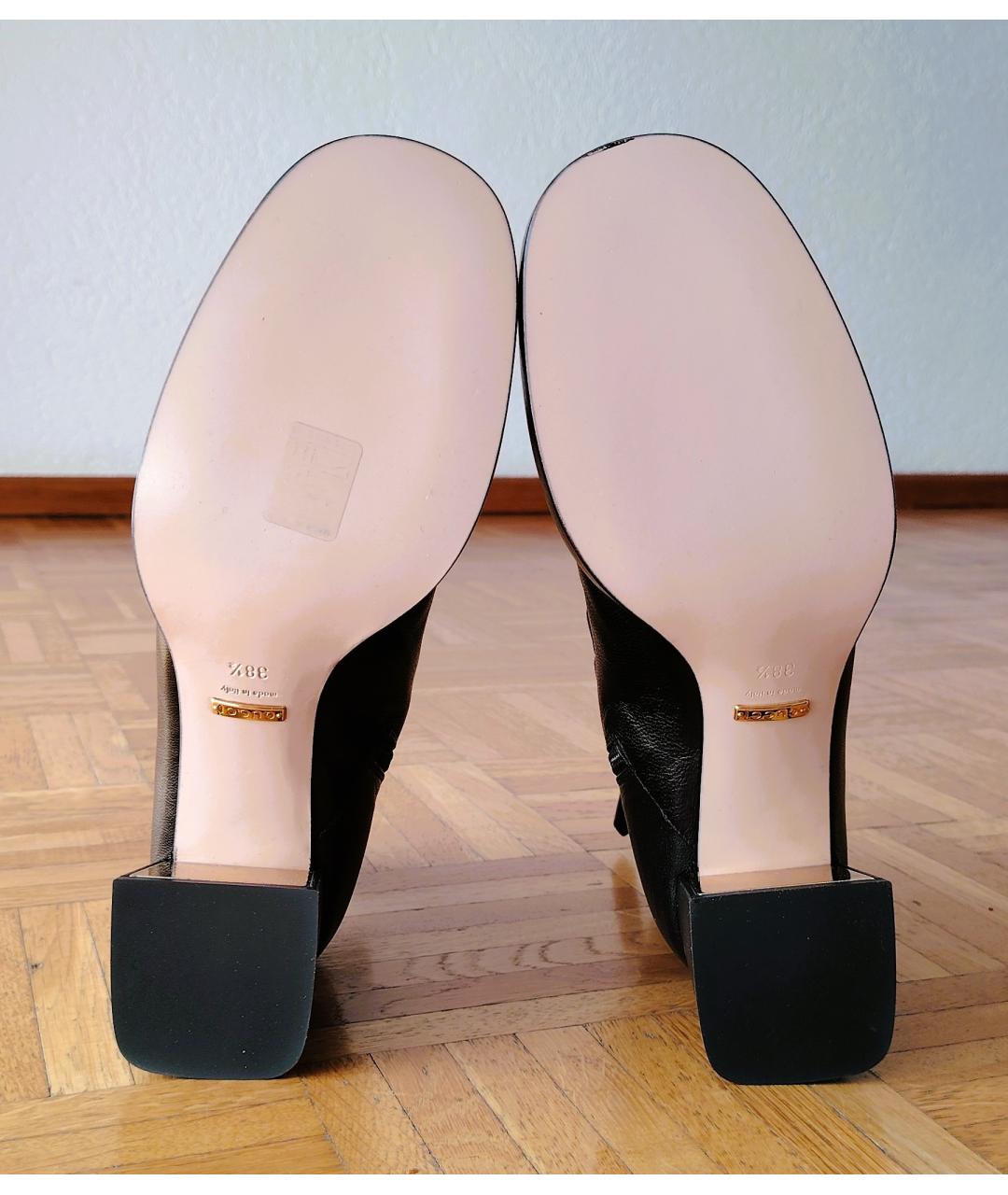GUCCI Черные кожаные полусапоги, фото 5