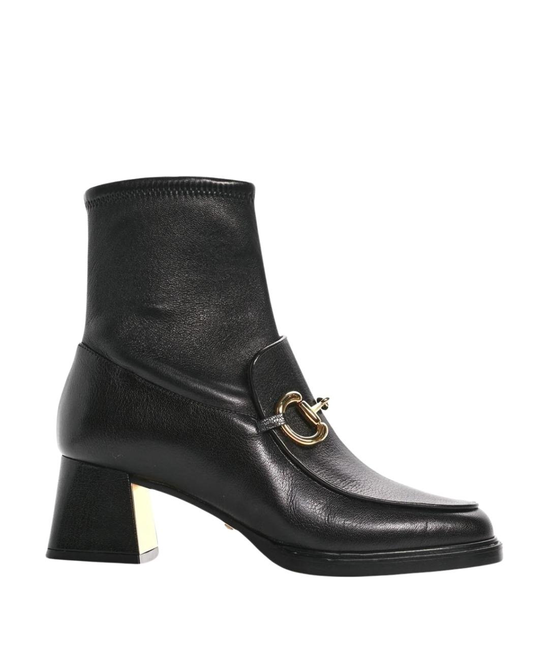 GUCCI Черные кожаные полусапоги, фото 1