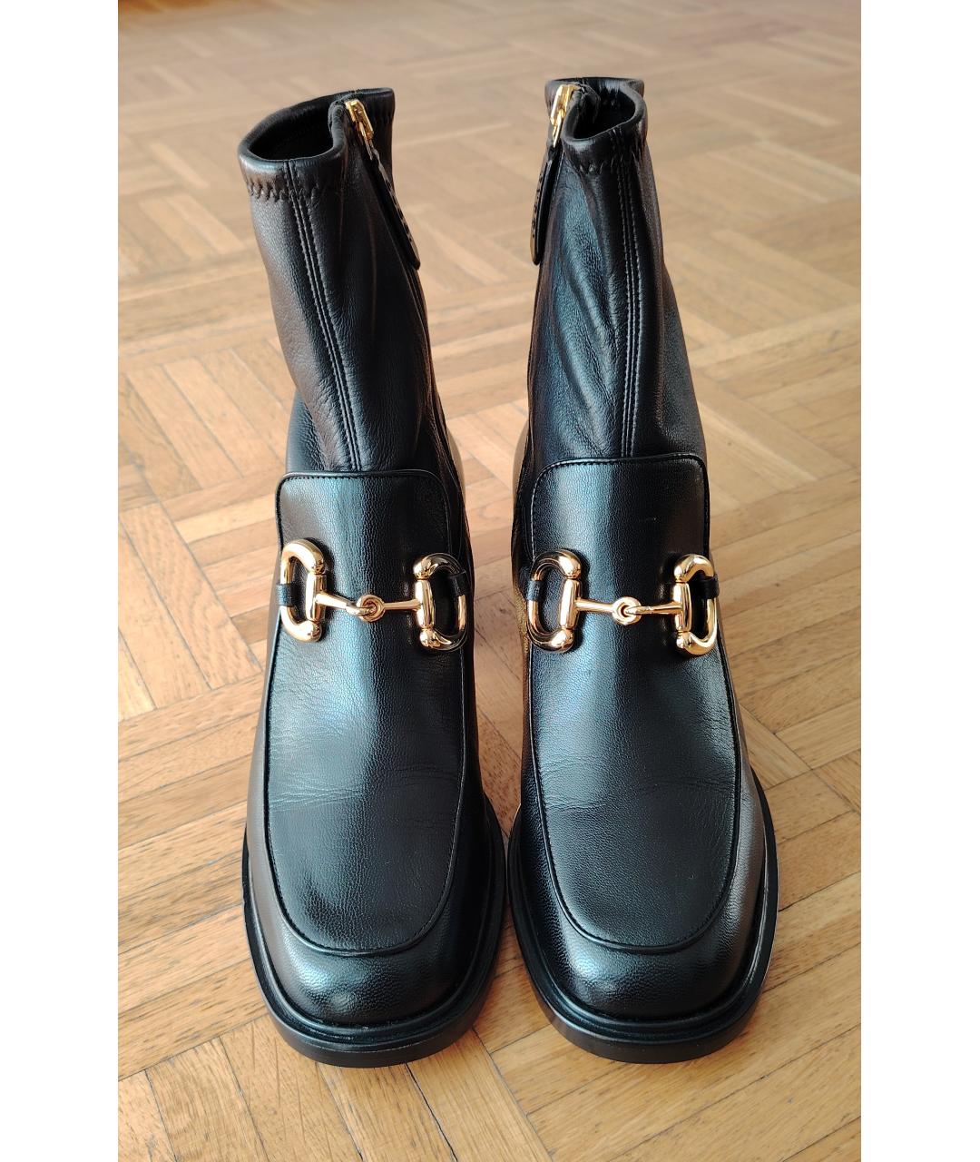 GUCCI Черные кожаные полусапоги, фото 2