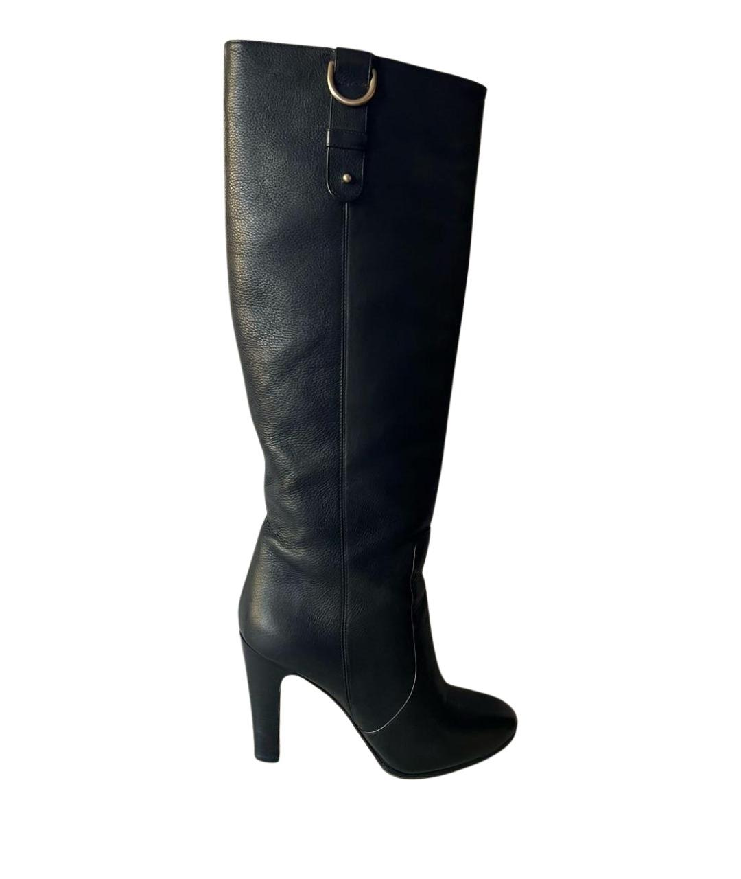 JIMMY CHOO Черные кожаные сапоги, фото 1