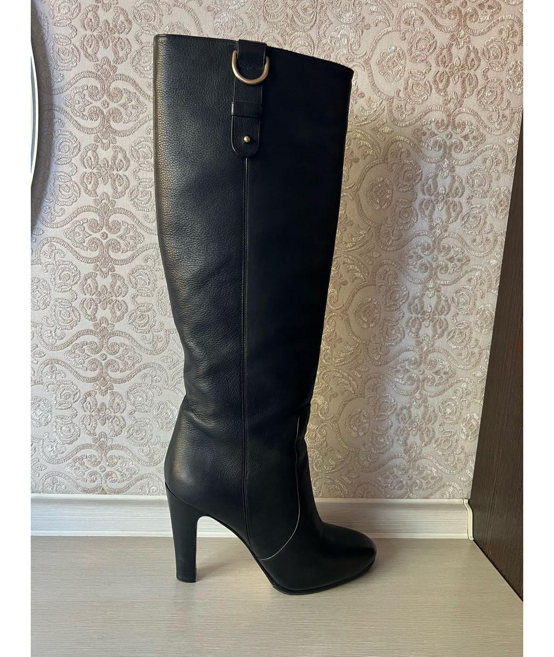 JIMMY CHOO Черные кожаные сапоги, фото 9