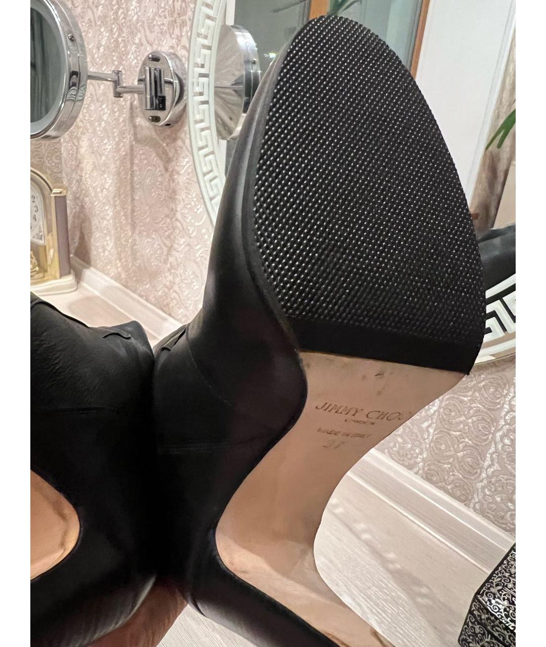 JIMMY CHOO Черные кожаные сапоги, фото 6
