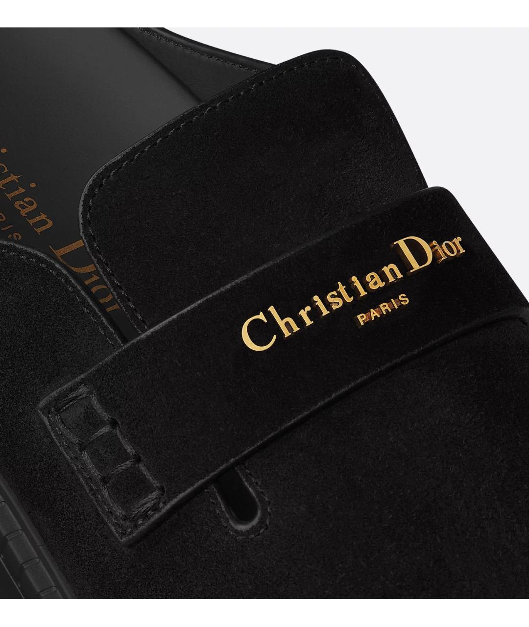 CHRISTIAN DIOR Черные замшевые сабо, фото 4