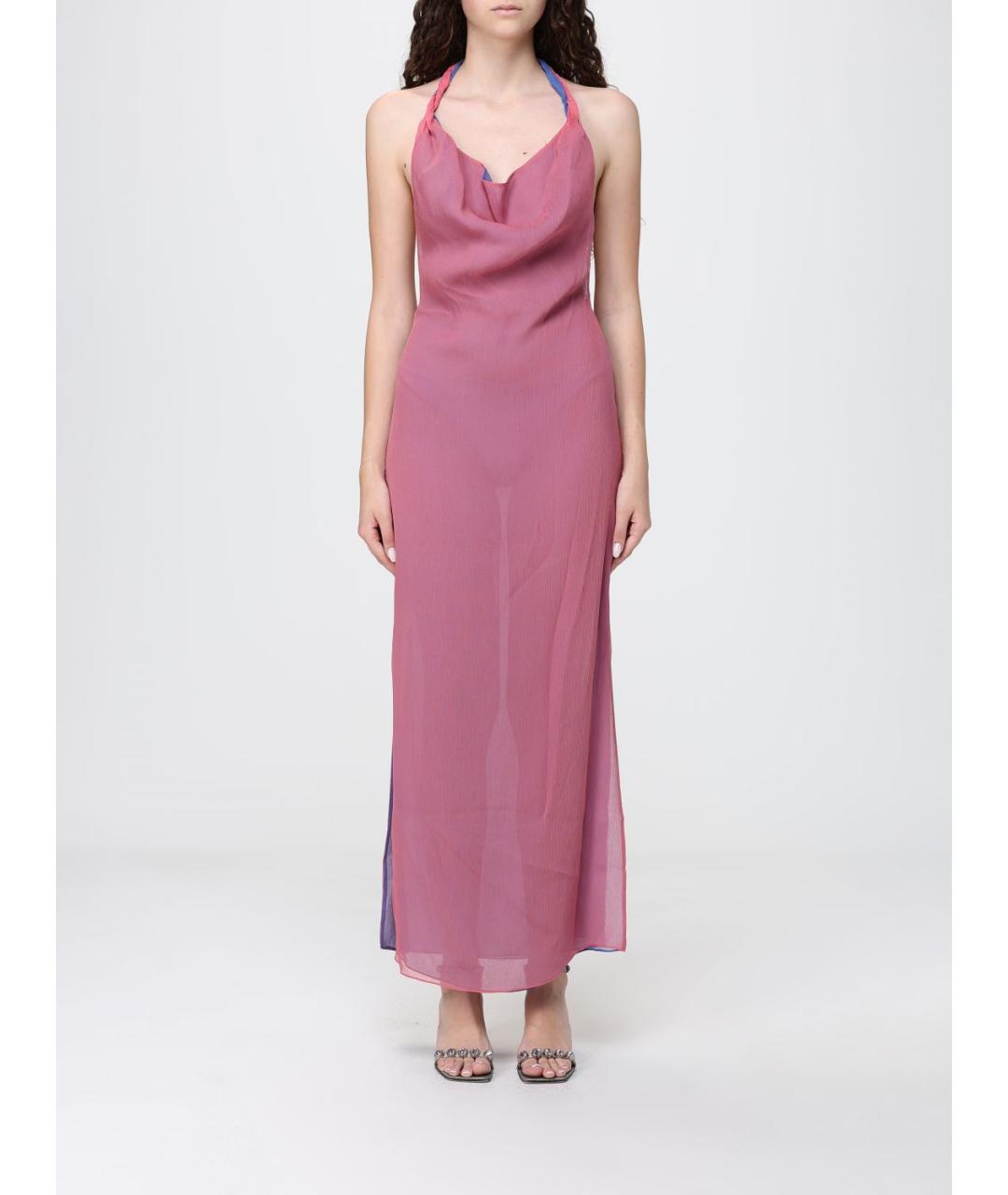GIORGIO ARMANI Коралловое шелковое повседневное платье, фото 5