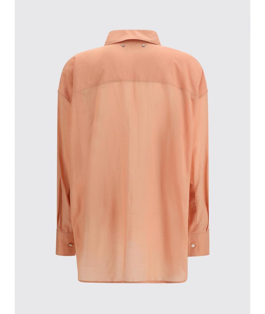 GOLDEN GOOSE DELUXE BRAND Коралловая хлопковая рубашка, фото 3