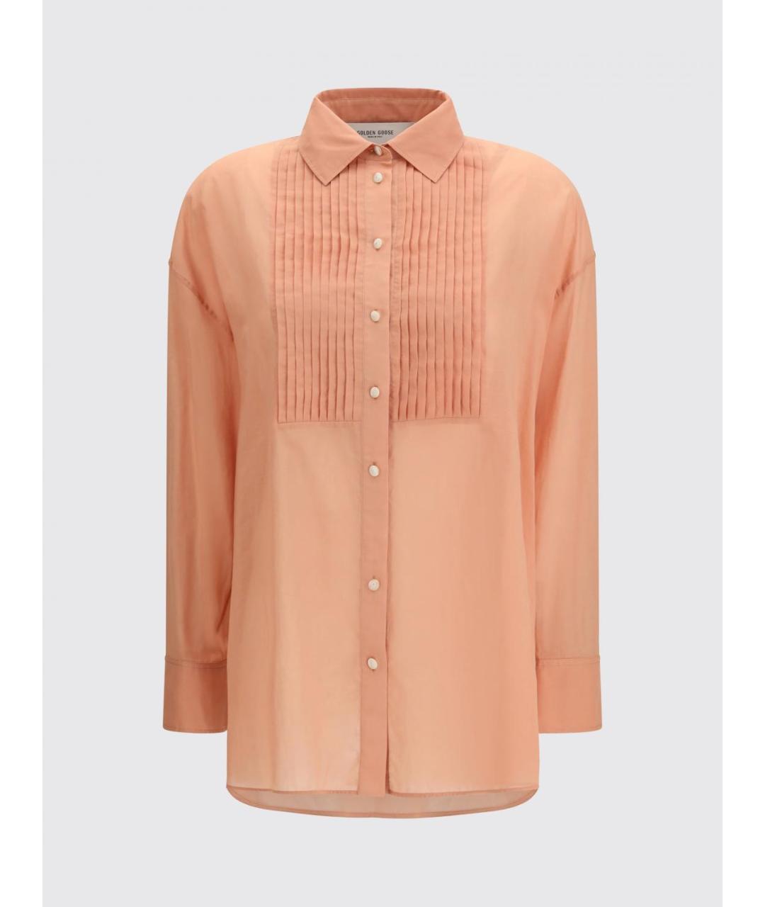 GOLDEN GOOSE DELUXE BRAND Коралловая хлопковая рубашка, фото 2