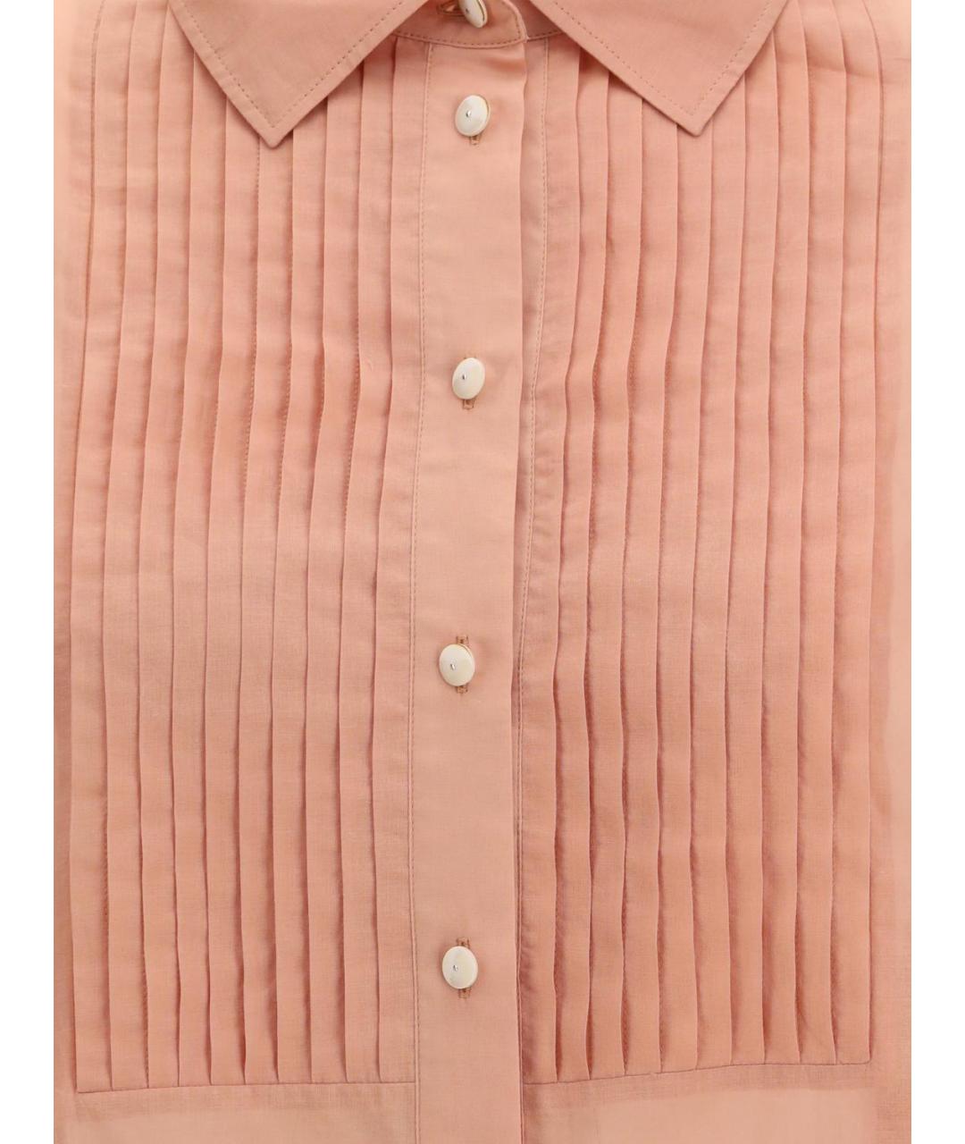 GOLDEN GOOSE DELUXE BRAND Коралловая хлопковая рубашка, фото 4