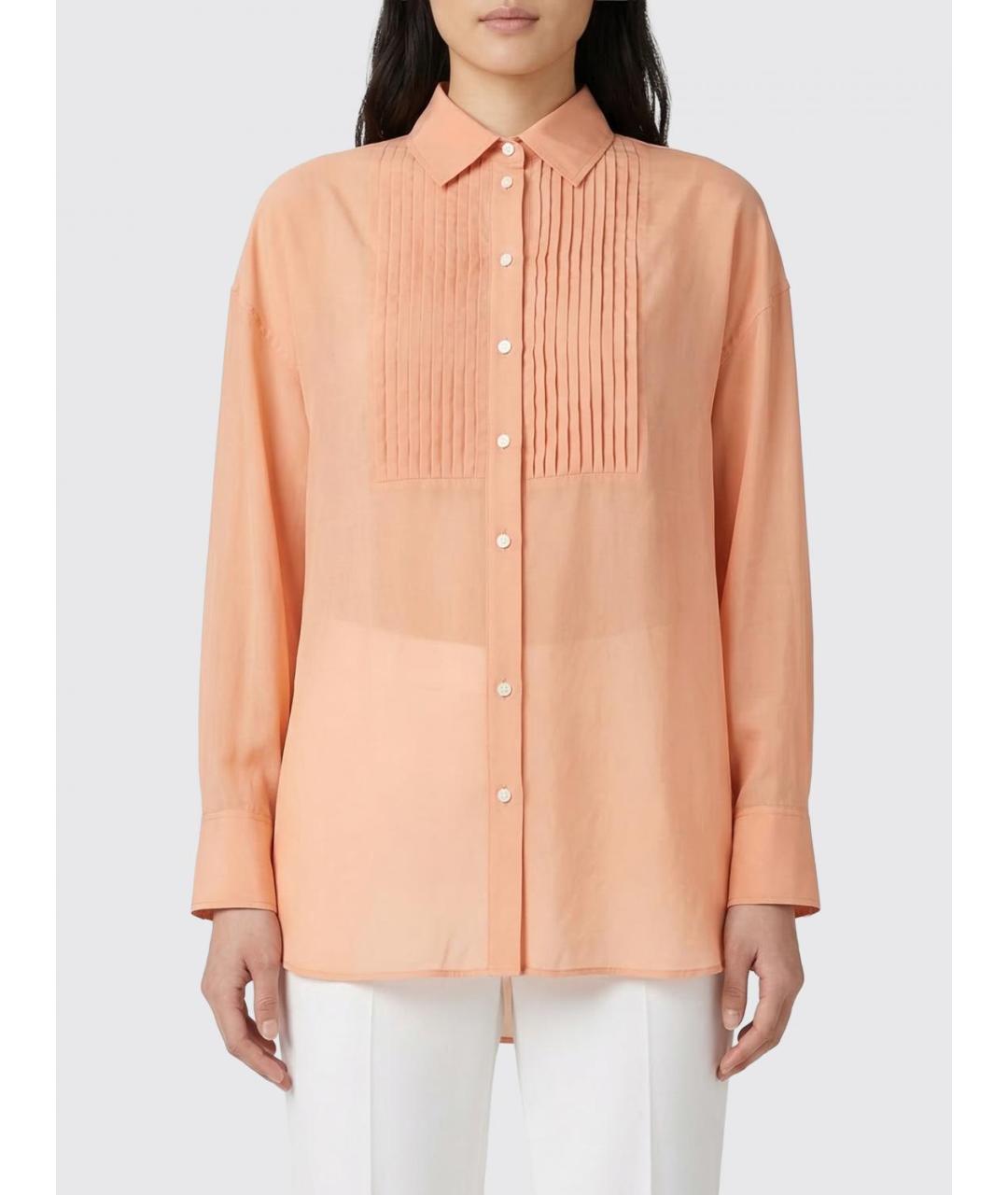 GOLDEN GOOSE DELUXE BRAND Коралловая хлопковая рубашка, фото 5