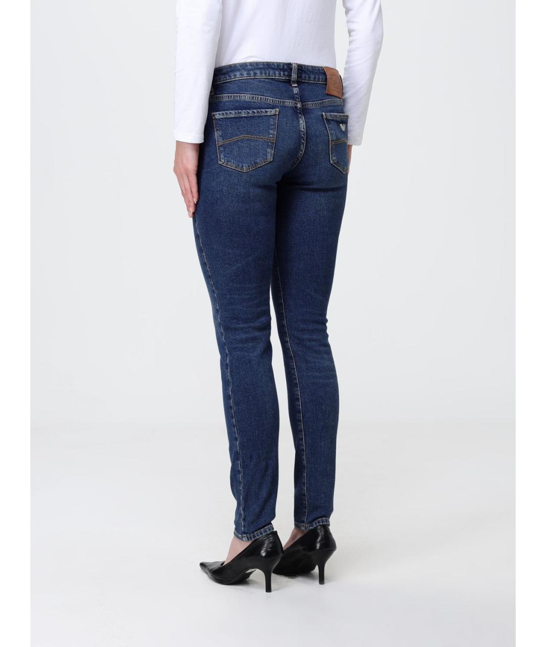 ARMANI JEANS Синие хлопковые джинсы слим, фото 2