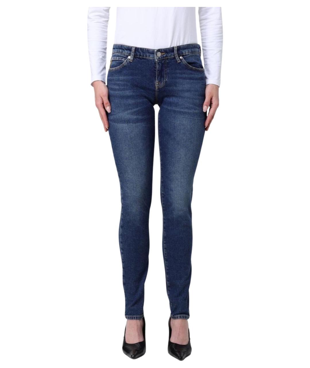 ARMANI JEANS Синие хлопковые джинсы слим, фото 1