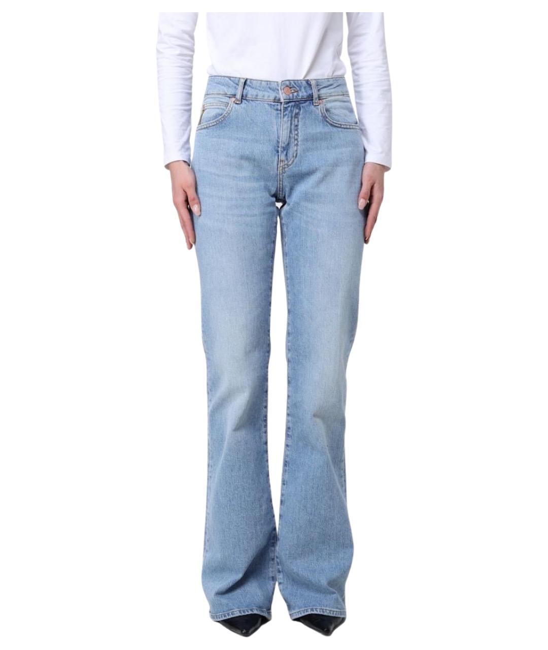 ARMANI JEANS Синие хлопковые прямые джинсы, фото 1