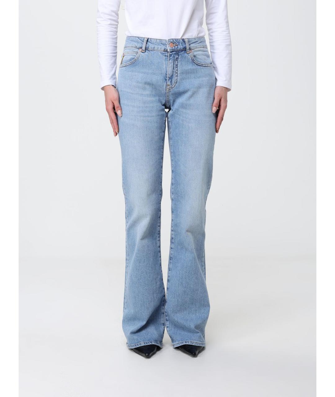 ARMANI JEANS Синие хлопковые прямые джинсы, фото 4