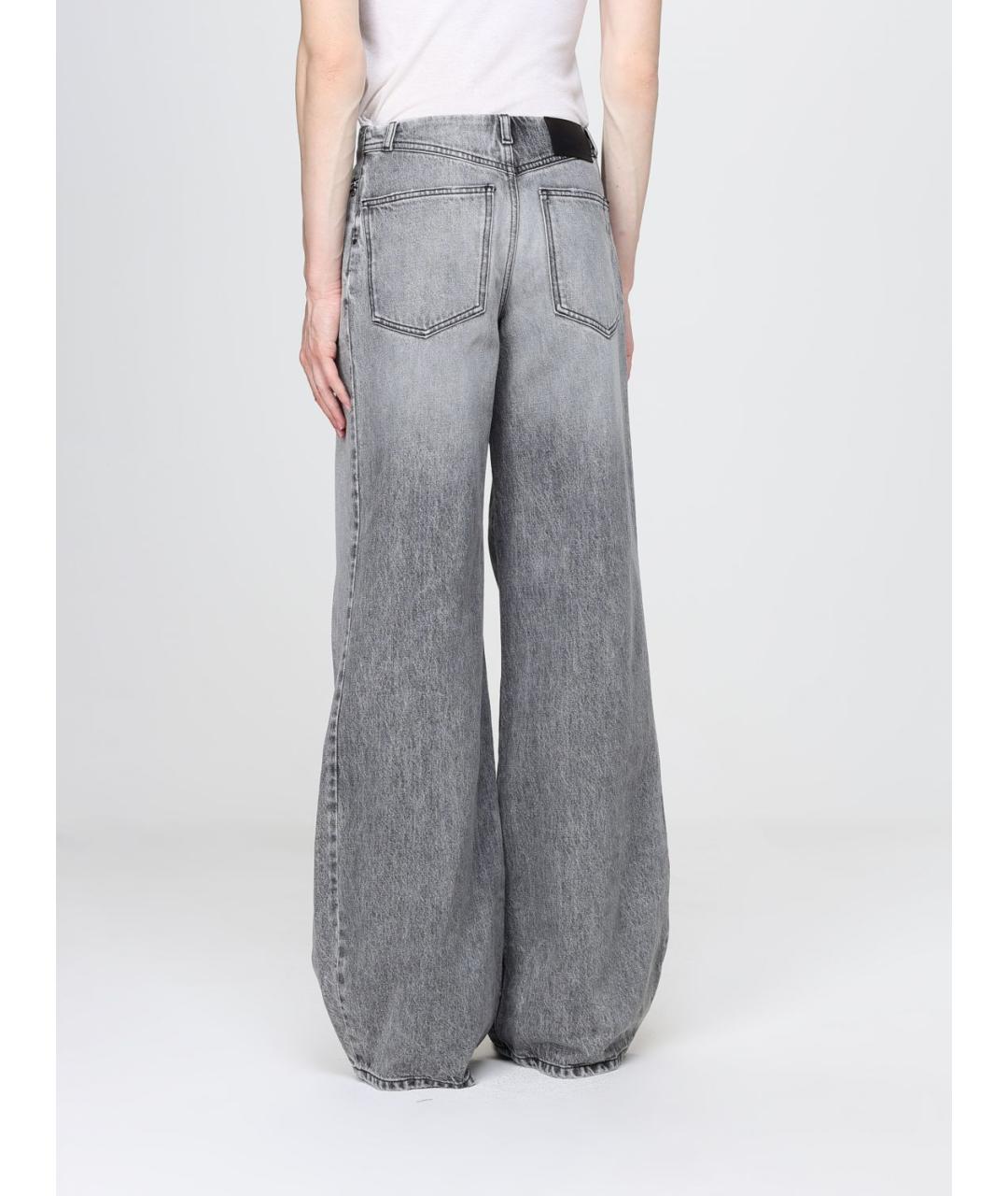 SPORTMAX Серые хлопковые джинсы клеш, фото 3