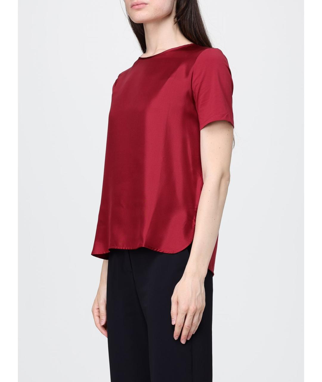 MAX MARA Красная хлопковая футболка, фото 4