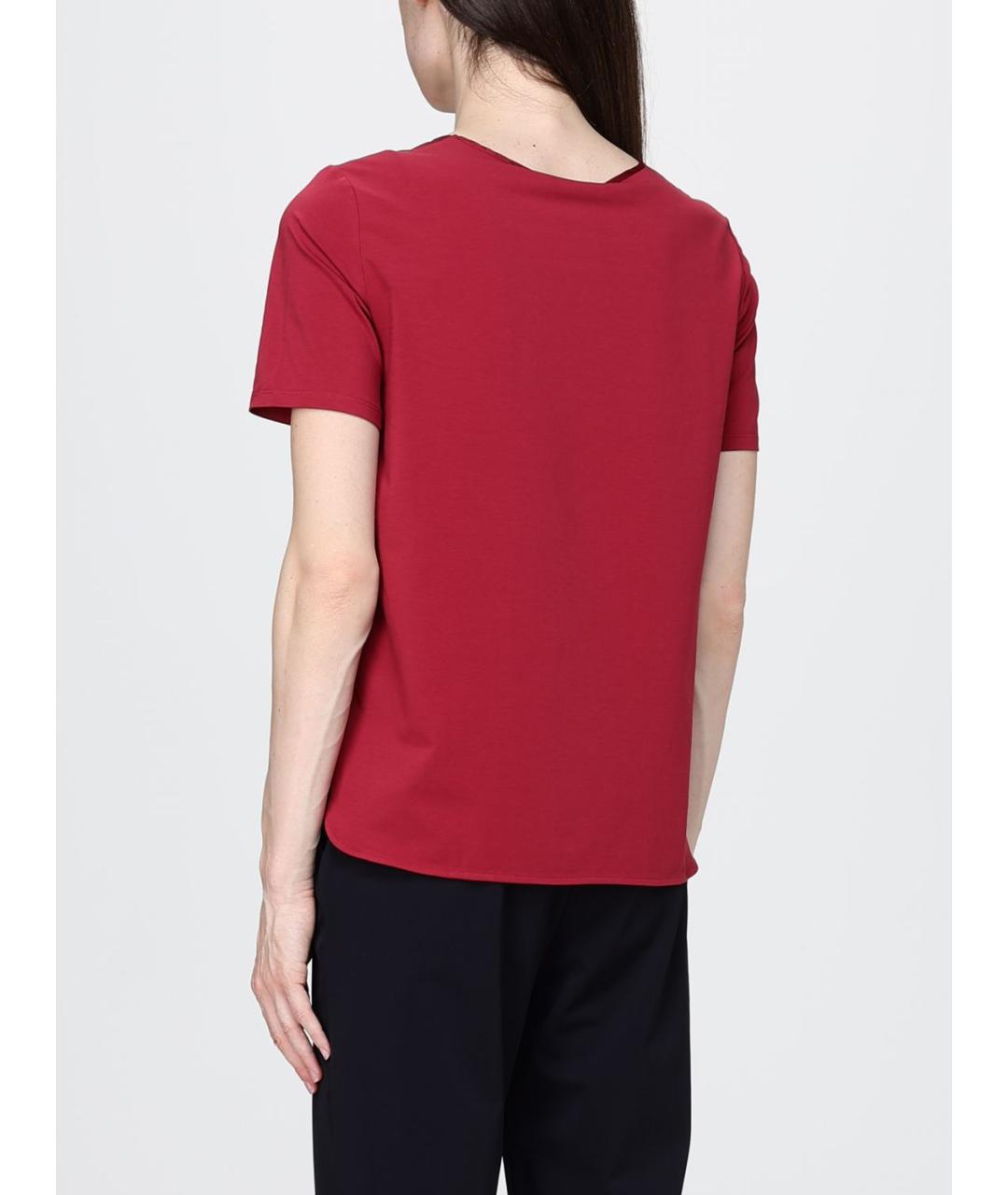 MAX MARA Красная хлопковая футболка, фото 3