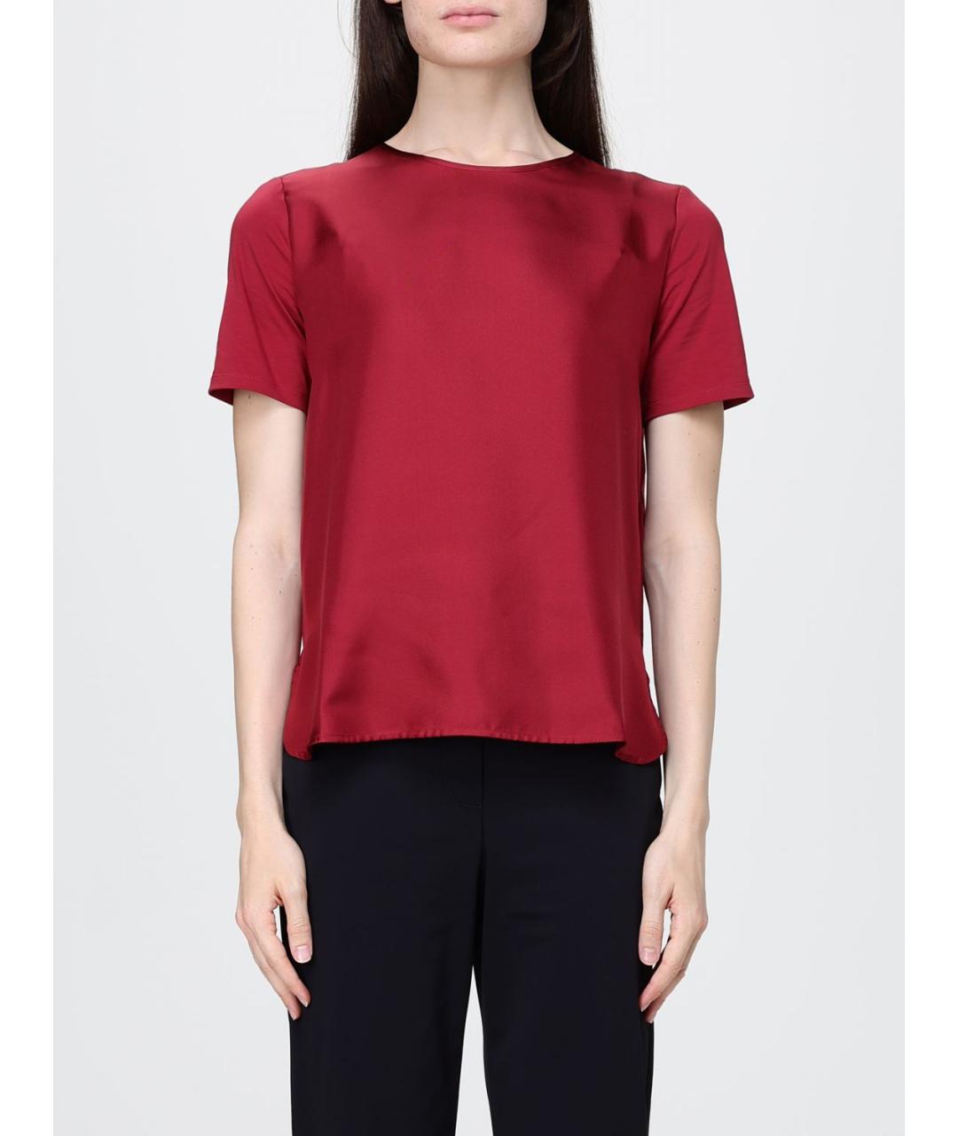MAX MARA Красная хлопковая футболка, фото 1