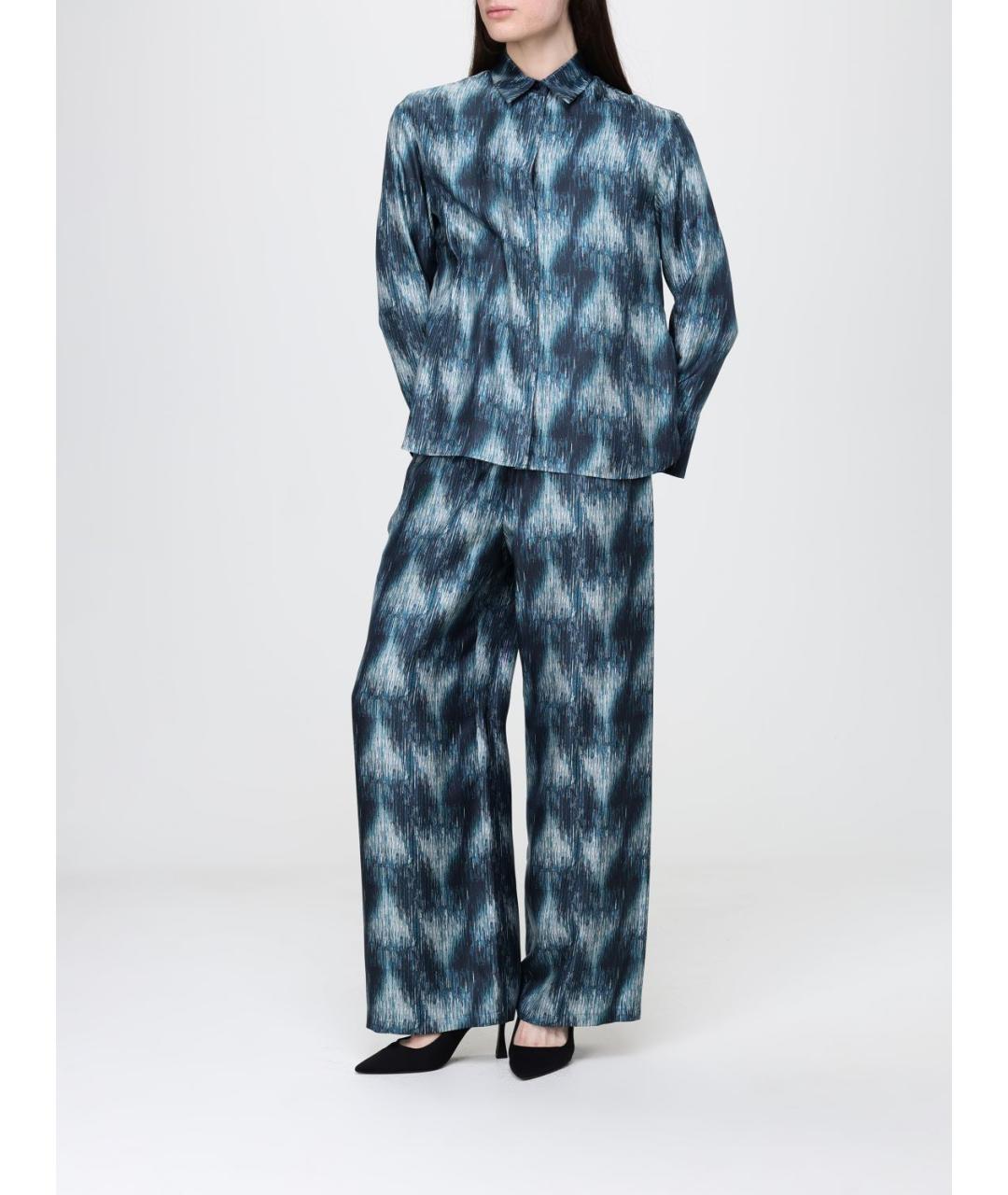 MAX MARA Синие прямые брюки, фото 2