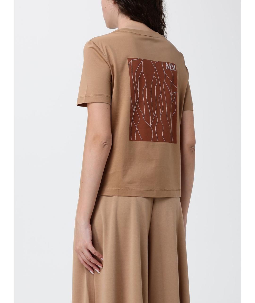 MAX MARA Бежевая футболка, фото 3