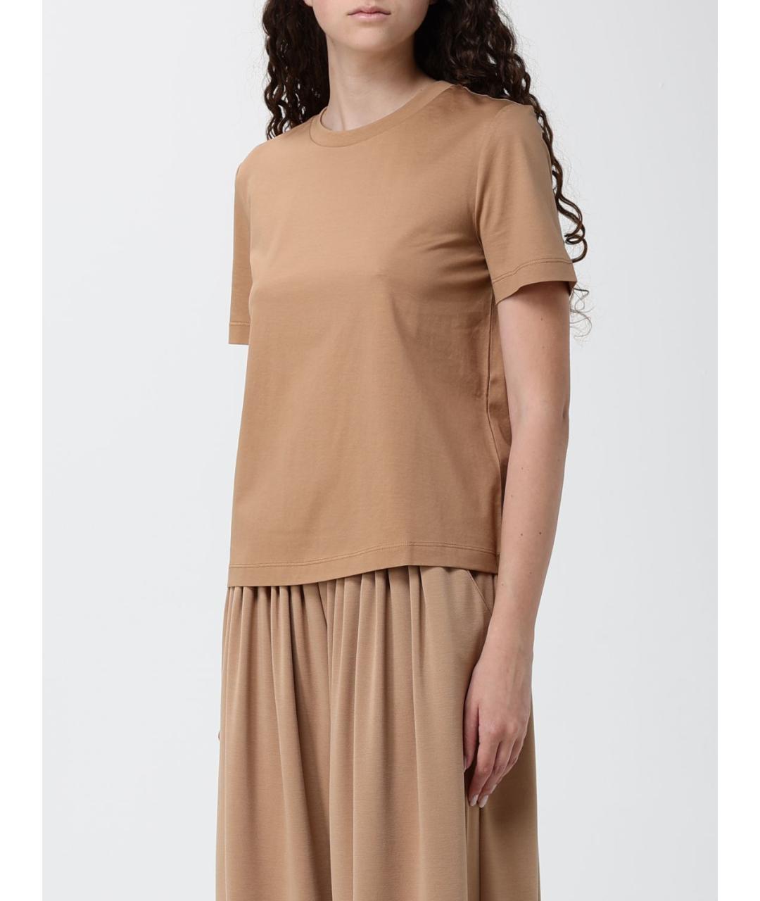 MAX MARA Бежевая футболка, фото 4