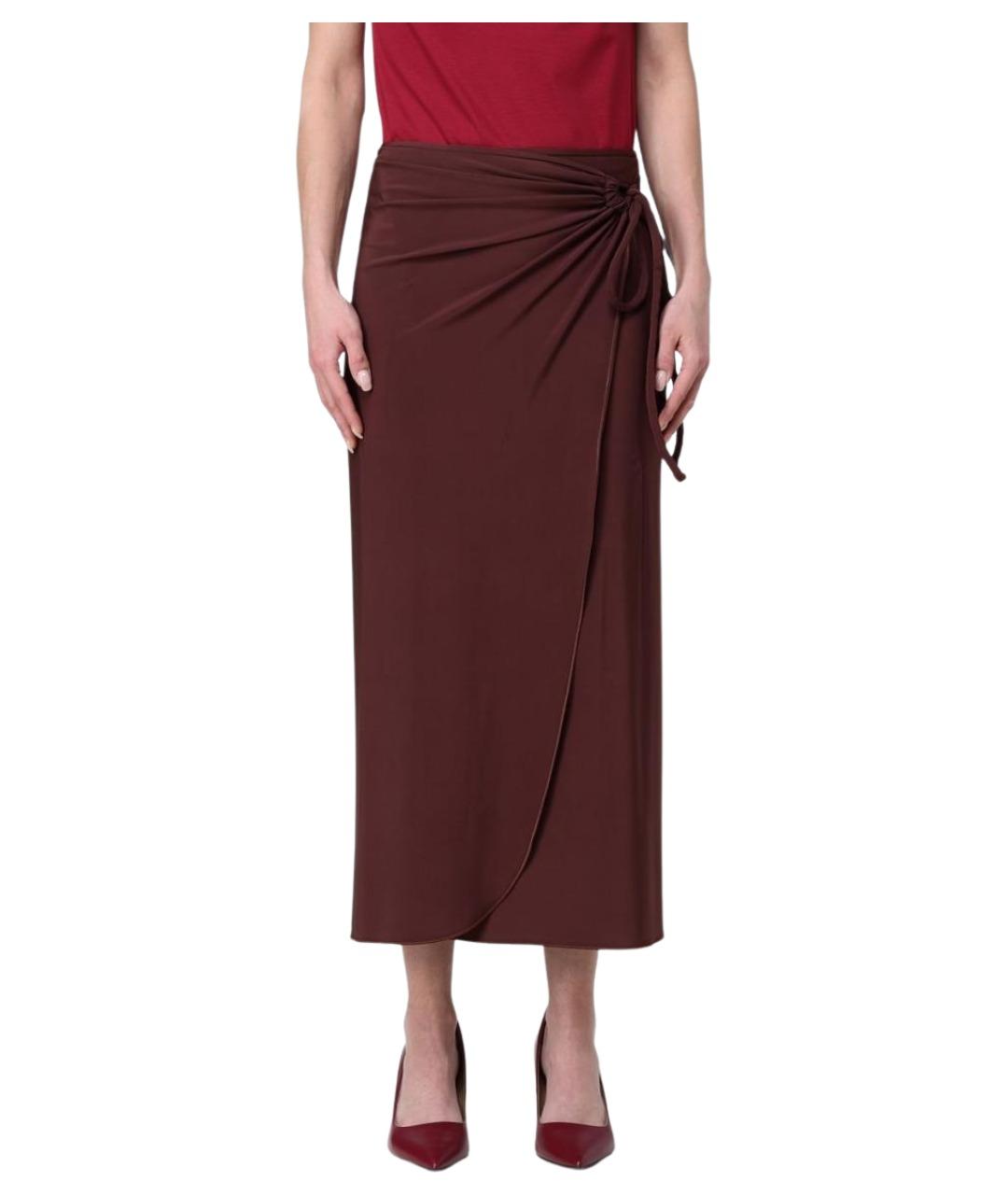 MAX MARA Бордовая юбка миди, фото 1