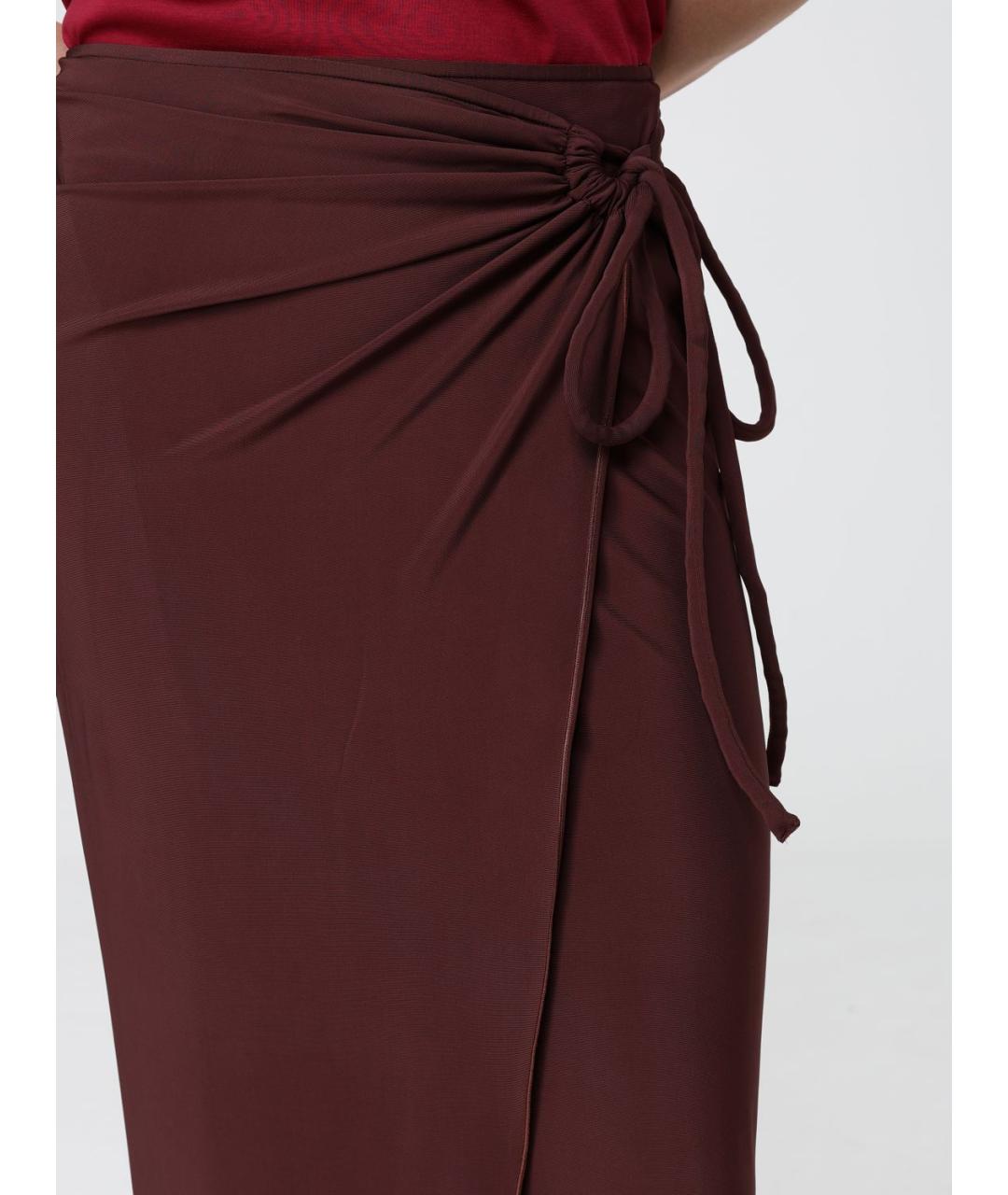 MAX MARA Бордовая юбка миди, фото 3