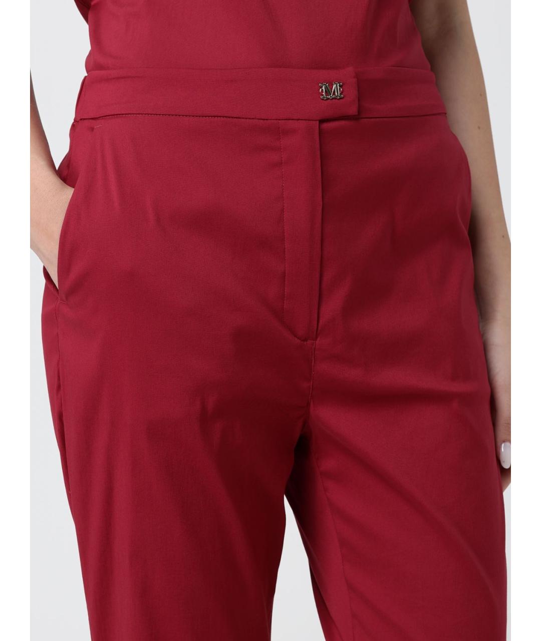 MAX MARA Красные прямые брюки, фото 4