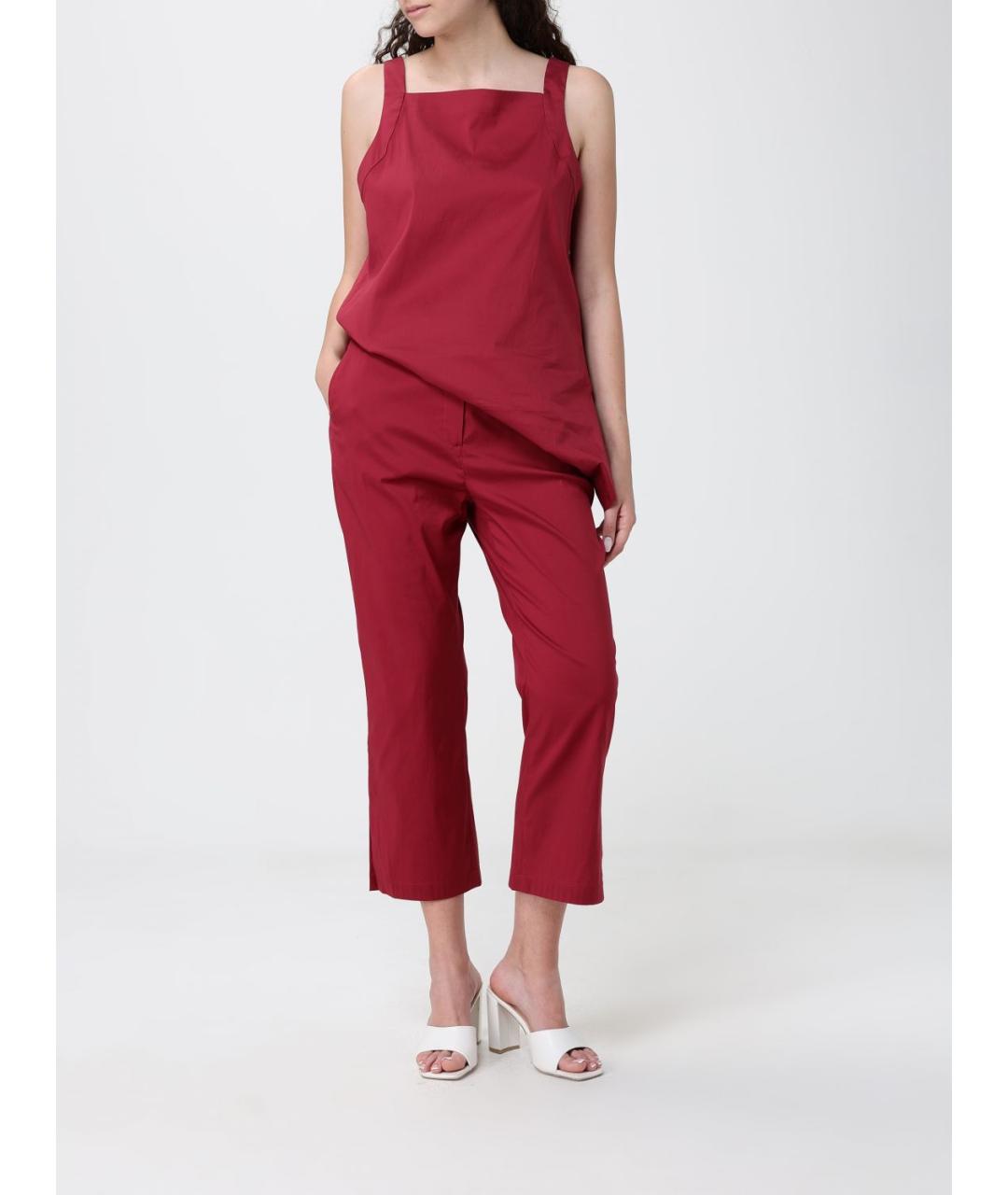 MAX MARA Красные прямые брюки, фото 2